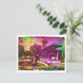 Neptune Fountain Colorful Grunge Briefkaart (Staand voorkant)