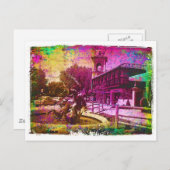 Neptune Fountain Colorful Grunge Briefkaart (Voorkant / Achterkant)