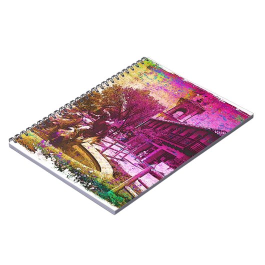  Neptune Fountain Colorful Grunge Notitieboek (Linkerzijde)