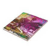  Neptune Fountain Colorful Grunge Tegeltje (Zijkant)