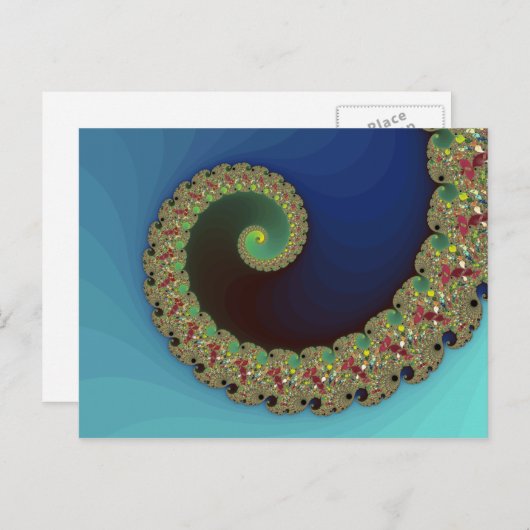 Neptune - Fractal Art Briefkaart (Voorkant / Achterkant)