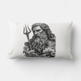 Neptune God - Black Marble Art Kussen