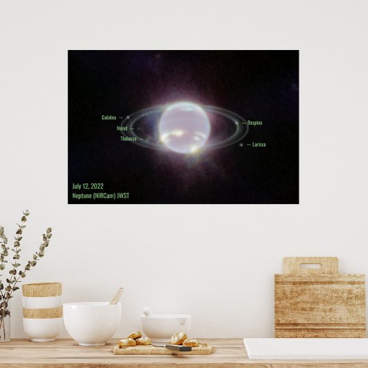 Neptune James Webb Photo NIRCam Afbeelding Green T Poster (Keuken)