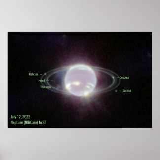 Neptune James Webb Photo NIRCam Afbeelding Green T Poster