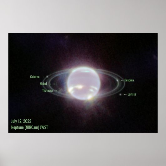 Neptune James Webb Photo NIRCam Afbeelding Green T Poster (Voorkant)