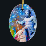 Neptune Keramisch Ornament<br><div class="desc">Neptune was de god van zoet water en het zee in de Romeinse religie</div>