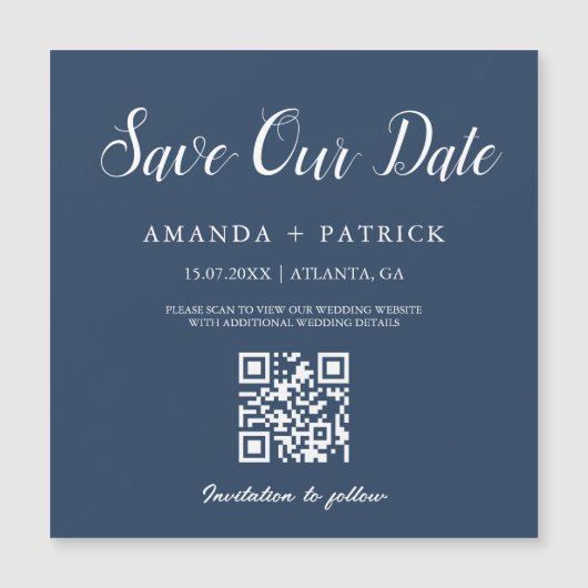 Neptune minimalistische QR-code bewaart de datumma (Voorkant)