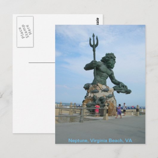 Neptune op Virginia Beach Briefkaart (Voorkant / Achterkant)