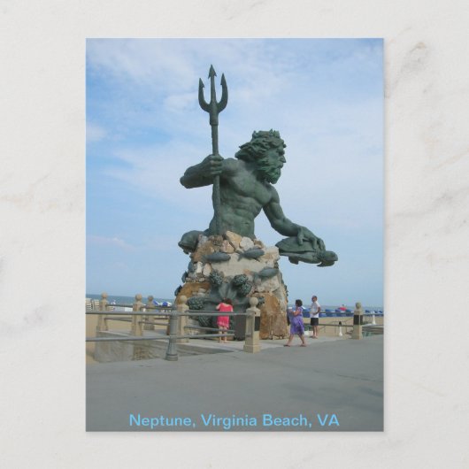 Neptune op Virginia Beach Briefkaart (Voorkant)