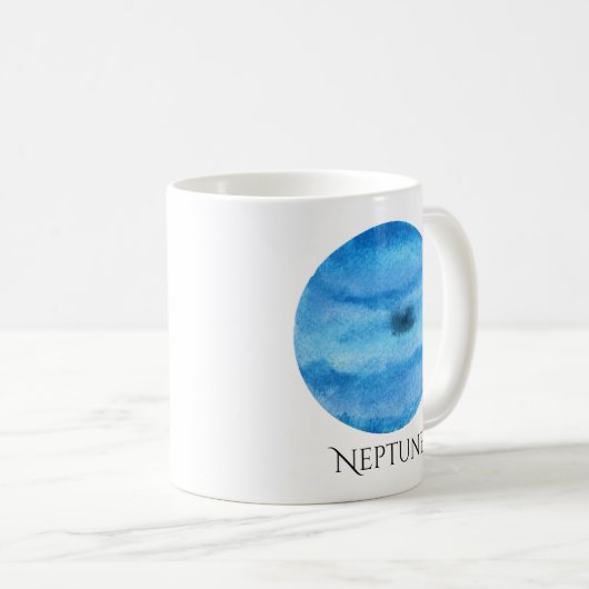 Neptune Planet Waterverf Mok (Voorkant rechts)