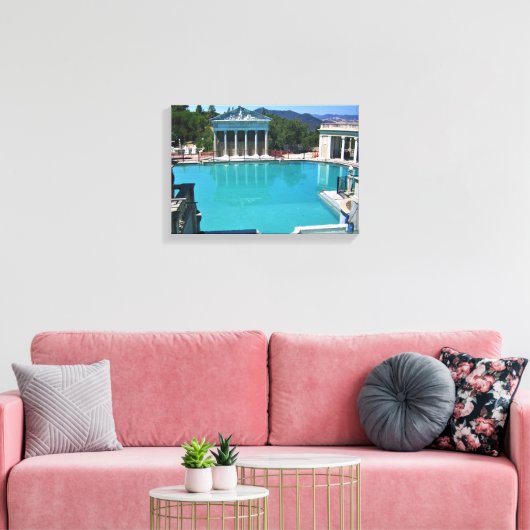 Neptune Pool op Hearst Castle, San Simeon, CA Canvas Afdruk (Insitu (Woonkamer))