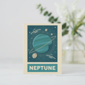 Neptune Retro Galaxy UFO Briefkaart (Staand voorkant)
