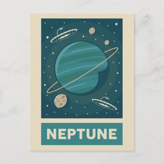Neptune Retro Galaxy UFO Briefkaart (Voorkant)