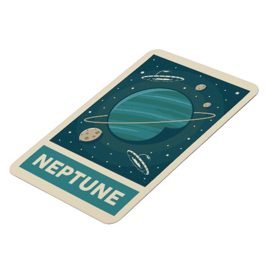 Neptune Retro Galaxy UFO Magneet (Linkerzijde)