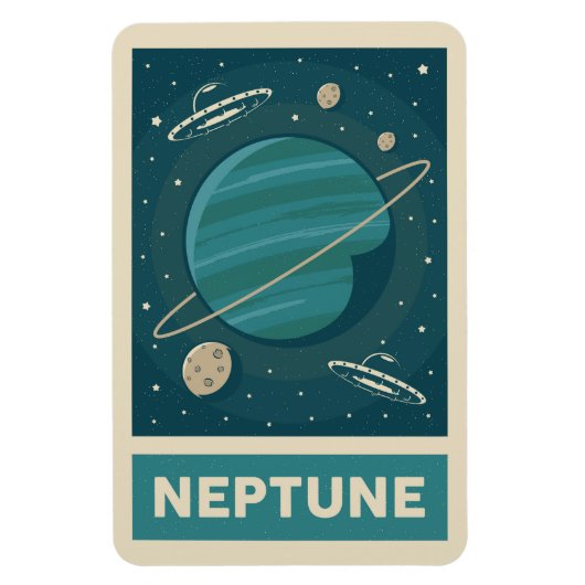 Neptune Retro Galaxy UFO Magneet (Verticaal)