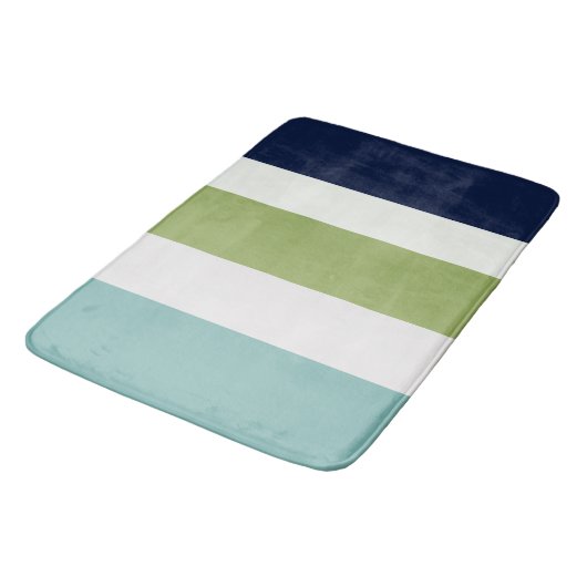 Neptune, Seashell, Green en Navy Stripes T Badmat (Gekanteld)