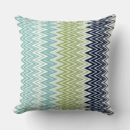 Neptune, Seashell, Green en Navy Zigzags Kussen