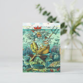 Neptune zit onder zonken wrakken briefkaart (Staand voorkant)