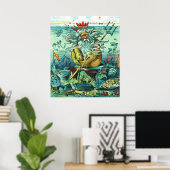 Neptune zit onder zonken wrakken poster (Thuiskantoor)