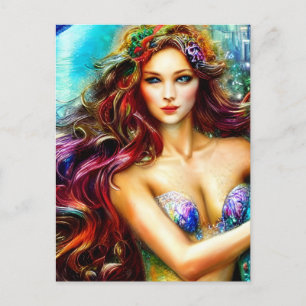 Neptunes Dochter Fantasy Kunst  Briefkaart