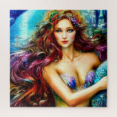 Neptunes dochter Fantasy Mermaid Art Legpuzzel (Verticaal)