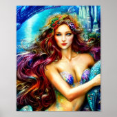 Neptunes dochter Fantasy Mermaid Art Poster (Voorkant)