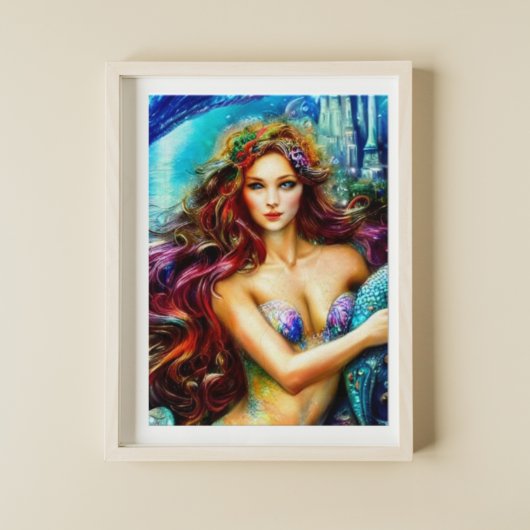 Neptunes dochter Fantasy Mermaid Art Poster