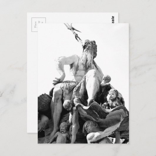 Neptunes fontein in Berlijn, Duitsland Briefkaart (Voorkant / Achterkant)