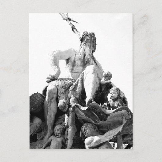 Neptunes fontein in Berlijn, Duitsland Briefkaart (Voorkant)