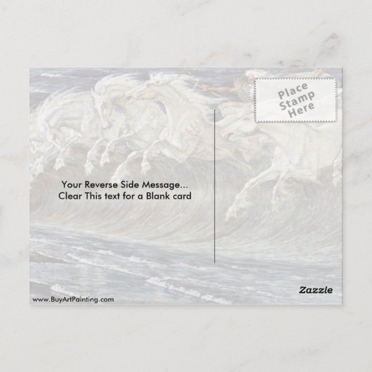 Neptunes paarden van Walter Crane Briefkaart (Achterkant)
