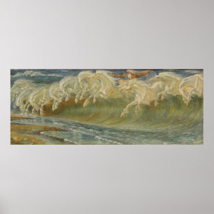 Neptunes paarden van Walter Crane Poster