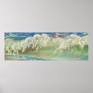 Neptunes paarden van Walter Crane Poster