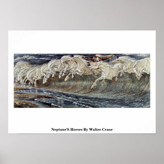 Neptunes paarden van Walter Crane Poster (Voorkant)