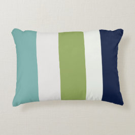 Neptunes, Seashell, Green and Navy Stripes Accent Kussen