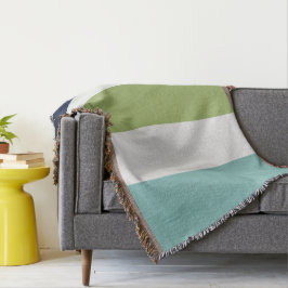 Neptunes, Seashell, Green and Navy Stripes Deken