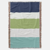 Neptunes, Seashell, Green and Navy Stripes Deken (Voorkant Verticaal)