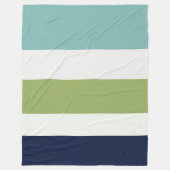 Neptunes, Seashell, Green and Navy Stripes Fleece Deken (Voorkant)