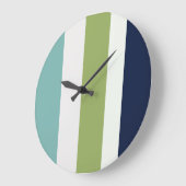 Neptunes, Seashell, Green and Navy Stripes Grote Klok (Hoek)