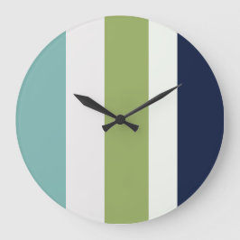 Neptunes, Seashell, Green and Navy Stripes Grote Klok