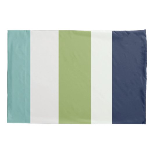 Neptunes, Seashell, Green and Navy Stripes Kussensloop (Achterkant)