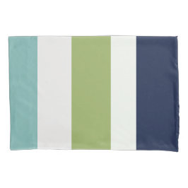 Neptunes, Seashell, Green and Navy Stripes Kussensloop