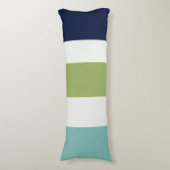 Neptunes, Seashell, Green and Navy Stripes Lichaamskussen (Voorkant Verticaal)