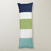 Neptunes, Seashell, Green and Navy Stripes Lichaamskussen (Achterkant (Verticaal))