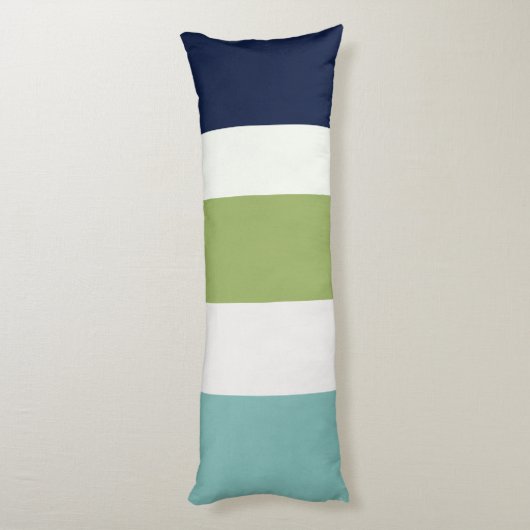 Neptunes, Seashell, Green and Navy Stripes Lichaamskussen (Achterkant (Verticaal))