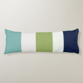 Neptunes, Seashell, Green and Navy Stripes Lichaamskussen (Voorkant)