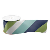 Neptunes, Seashell, Green and Navy Stripes Satijnen Lint (Spoel)