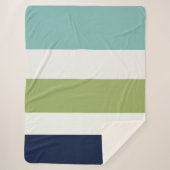 Neptunes, Seashell, Green and Navy Stripes Sherpa Deken (Voorkant)