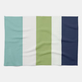 Neptunes, Seashell, Green and Navy Stripes Theedoek (Horizontaal)