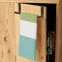 Neptunes, Seashell, Green and Navy Stripes Theedoek