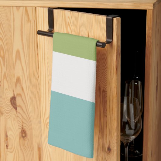 Neptunes, Seashell, Green and Navy Stripes Theedoek (Derde Gevouwen)